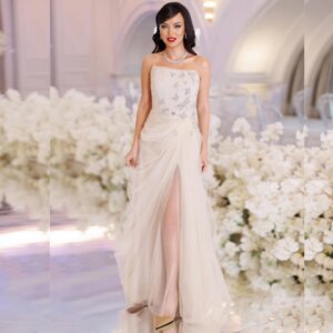 Customized Tulle Sequined Engagement A-line Strapless Bespoke Occasion Gown Long Dresses