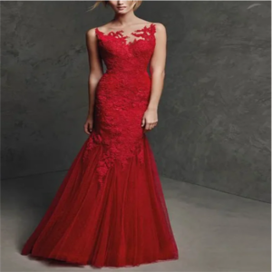 Red Long Wedding Party Dress Mermaid Mother of the Bride Dresses New Lace Wedding Guest Eveing Dresses Luxury Women 2024