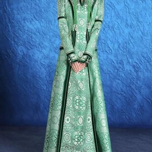 Chinese Mongolian Women Dress Tradition Stage Festival Ethnic  Jacquard
