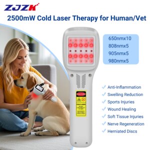 ZJZK Laser Therapy For Muscle Strain Treatment For Heel Spurs High Intensity 2500mW For Back Pain Low Back Disc Degeneration