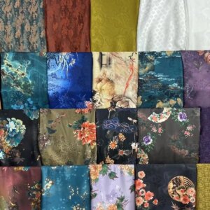 Real Silk Jacquard Transparent Flower Gambiered Canton Gauze Fragrant Cloud Yarn Buttercup Fabric  Cheongsam Dress Cloth