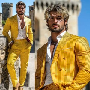 Bright Pinstripe Wedding Tuxedos 2 Piece Set Jacket Pants Men Suit Single Breasted Customized Groom Wear Party Suits