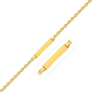 14k Yellow Gold Puffed Mariner Link ‘s ID Bracelet