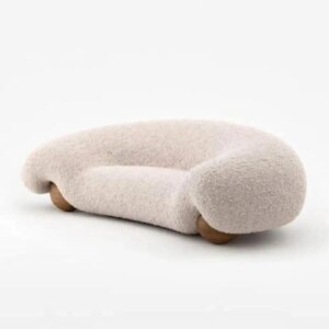 Minimalist cream sofa set solid wood legs black grey cashmere boucle sherpa fabric modern sofa living room furniture