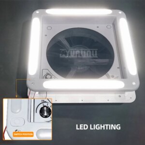 RV MANUAL CONTROL CARAVAN ACCESSORIES ROOF MOTORHOMES VENTS 12V FAN WITH LED CAMPER RV VENTILATION FAN 34X34CM