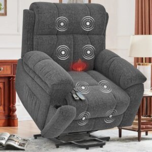 Oversized Lift Chairs Recliner for Elderly with Massage and Heat, Overstuffed Wide Recliners, Recliner Chairs for Adults, Heavy