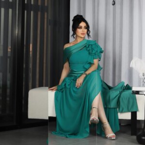 Customized Jiayigong Sparkle Prom Chiffon Ruffles Evening A-line Strapless Bespoke Occasion Gown Midi Dresses
