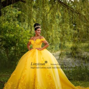 Princess Ball Gown Quinceanera With Sequin 3D Flowers Applique Beaded Mexican Sweet 16 Birthday Customized Vestidos De 15 Anos