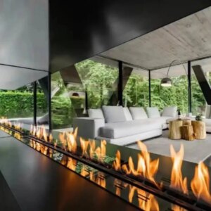 tuya wifi bio kamin electric rectangular stainless steel bio ethanol fireplace bioethenol burner