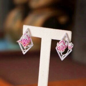 Flower Earring For Women Fine Jewelry 925Sterling Silver With Cubic Zirconia Romantic Elegant Female Gift Wedding Party