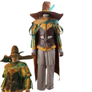 Game Sorcerer Rogier Cosplay Costume Men Battle Uniform Suits Full Set Halloween Party Outfits