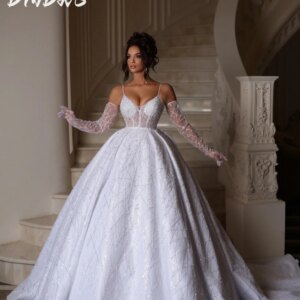 Luxurious Spaghetti Strap Wedding Dress 2025 Charming Bridal Gown with Removable Sleeves Formal Floor-length Gown Customized