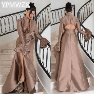 Customized Party Dress Occasion Prom Gown Evening Formal YPMWZX Asymmetrical A-line Floor Length Skirts Vertically Bespoke Occas