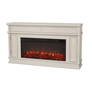 60″ Adjustable Shelves Electric Fireplace TV Stand Hidden Storage Realistic Flames 5100 BTU’s Anti-Topple Safety Device