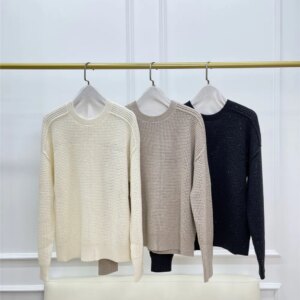Autumn Women’s Wool O-Neck Pullover Sequined Casua Knitting Sweater