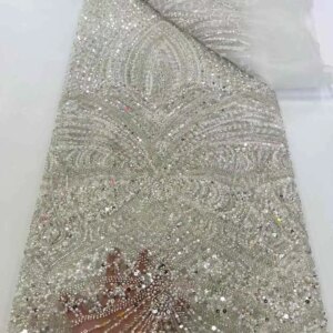 African Lace Fabric 5 Yards Embroiderd Nigerian Lace Fabric 2025 High Quality Laces Beads Sequins Tulle French Lace For Drees
