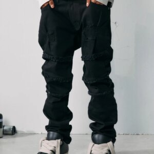 Niche Design Jeans Men’s Hip Hop Washed Trousers