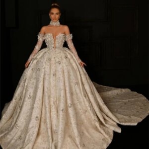 Luxurious Off-The-Shoulder Wedding Dresses 2024 Classic Backless Bridal Gown Elegant Beaded Floor-Length Party Vestidos De Novia