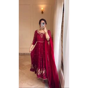 Gown Salwar Kameez Pakistani Indian Wedding Party Dress Polaroid Suit