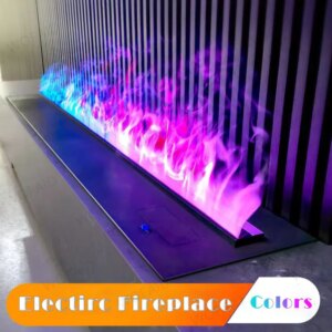 Luxury Electric Water Vapor Fireplace – Large Tank, Remote Control, 360 Color Changing Lights, CE Certified Fireplace