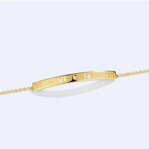 18k gold Roman numeral diamond bracelet