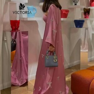 Beaded Bow Pink Mermaid Prom Dress Customized Sequins Fishtail فساتين السهرة Purple Trumpet Silk Vestidos De Noche Customized