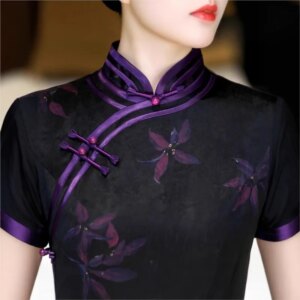 Cheongsam new Chinese female sense of daily national style dress temperament long
