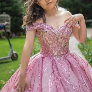 Customized Shiny Pink Off Shoulder Quinceanera Dress Lace crystal sequin applique crystal vestidos de 15 Quinceanera