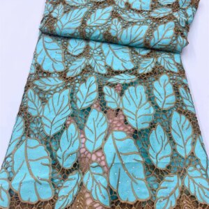 Nigerian Velvet Lace Fabrics 2024 High Quality Lace African Lace Fabric For Wedding French Tulle Lace With Stones
