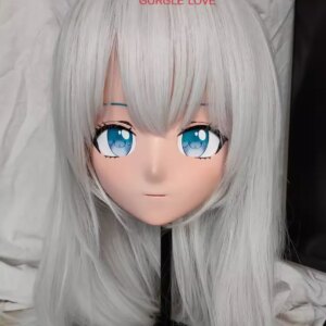 (GLb0312)Customize Character Female Girl Resin Half Head Crossdress Cosplay Japanese Anime Role Kigurumi Mask With Eyes And Wig