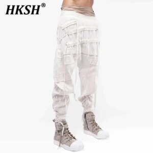 HKSH Waste Land Strap Binding Function Feet Binding Cotton Ninja Four Seasons Casual Cargo Pants Men’s Tide Punk Techwear HK4343