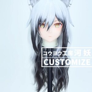 C-422-24 Customize Full Head Resin Cartoon Cosplay Japanese Character Anime Role Play Crossdress Kigurumi Mask With Back Shell