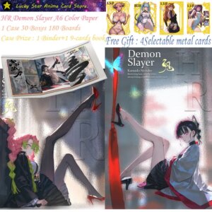 HR Demon Slayer Arcylic A6 Color Paper Anime Kimetsu Yaiba Tanjirou Kamado Nezuko Card Kids Gift Demon Slayer Cards