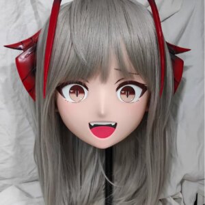 (GLA04010)Customize Character Resin Half Head Japanese Animego Cosplay Crossdressing Doll Anime Kigurumi Mask With Eyes And Wig