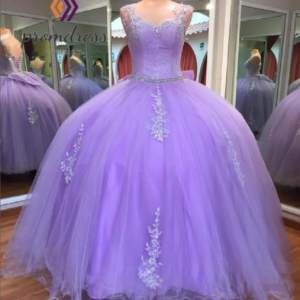 Beautiful Lilac Quinceanera Dresses Lace Debutante Vestidos De 15 Quinceañera 2025 Ball Gown Tulle Beaded Sweet 16 Dress Lace Up