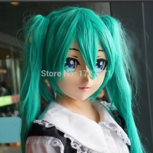 (KM9176)Super Quality Handmade Female Resin Half Face Mask Japanese Anime Cosplay Kigurumi Mask Crossdresser Doll