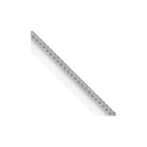 14K White Gold 18 inch.5mm Box with Spring Ring Clasp Chain