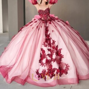 Red Shiny Quinceanera Dresses Off Shoulder Ball Gown Sweet 16 Dress Beading Applique Lace Tull Birthday Party Vestidos 15 De