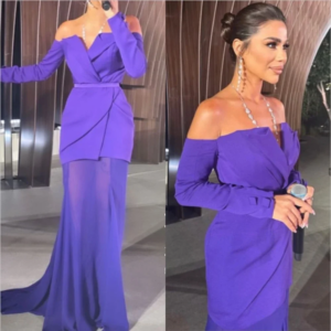 Customized Fashion High Quality Off-the-shoulder Mermaid Party Dresses Floor Length Tulle Illusion Prom Gowns