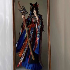 Hanfu Ming System High Priest Traditional Opera Heavy Industry Embroidery Cloud Shoulder Han Elements Suit Cos Cosplay Halloween