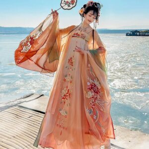 Ancient Chinese Costume Han Clothing Style Full Chest Machine Embroidery Suit Chinese Traditional Han Clothing Fairy Style