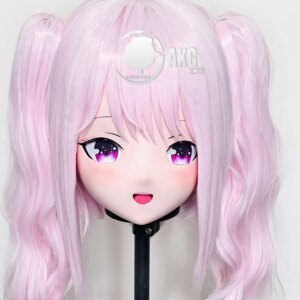 Customize Character Female/Girl Resin Kig Full Head With Lock Anime Cosplay Japanese Anime Kigurumi Mask
