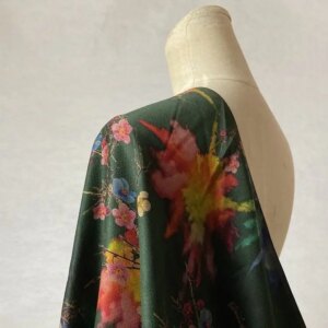 30Momme Heavy Jacquard Soteil Natural Real Silk Gambiered Guangdong Cloth Fabric High-Grade Shunde Buttercup