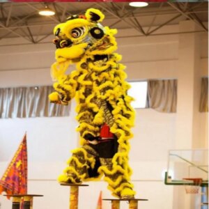 Chinese Folk Art Lion Dance Mascot Costume Wool Southern Lion for Two Adults Hot Promotion Carnival Halloween Xmas AD Clothes