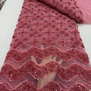 High Quality African Lace Fabric 2025 French Net Sequins Fabric Sewing Embroidered Lace Tulle Nigerian Lace Fabric 5Yards Sewing