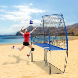 3-in-1 Portable Volleyball Training System – Adjustable Height Rebounder Net with Carry Bag 2.44 X 3.35m -for Practice