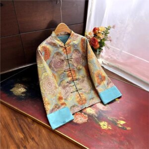 New Chinese style brocade coat festive top