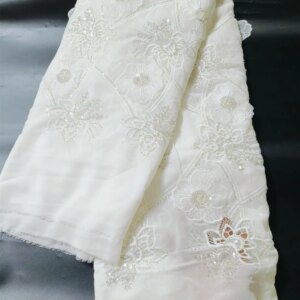 2024 Latest Very Soft Laser Cotton Delicate Laser Embroidery Best Quality Lace With Stones Fabric Party Evening Dress NN1698_R