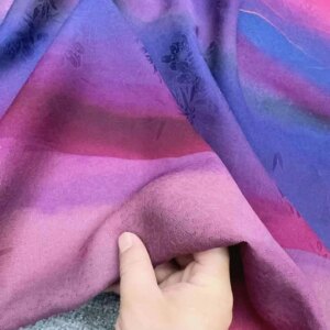 Gradient Color Real Silk Xiangyun Yarn Fabric Cheongsam Dress Shirt Fabric
