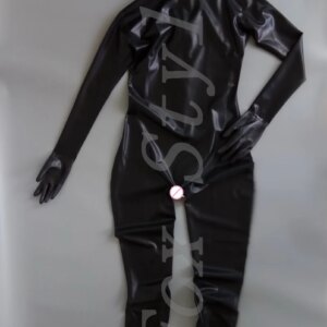 New Arrivals 100% nature latex sexy catsuit with mouth con-doms rubber breathless catsuit full body open nose only